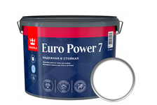 Краска интерьерная моющаяся матовая латексная ВД ТИККУРИЛА Euro Power 7 белая БАЗА А 9 л