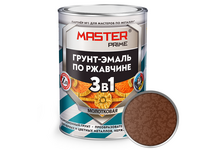 Краска по ржавчине 3 в 1 молотковая шоколадная MASTER PRIME 0.9 л