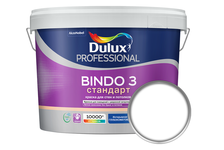 Краска интерьерная моющаяся, глубокоматовая, латексная Dulux BINDO 3 белая/база BW, 9 л