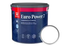 Краска интерьерная моющаяся, матовая, латексная ВД Tikkurila EURO POWER 7 белая/база А, 2.7 л